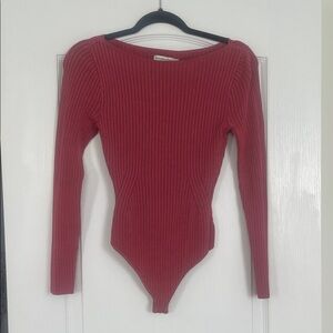 Women's Ribbed Long Sleeve Bodysuit - size small